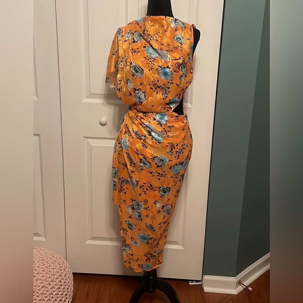 Orange floral dress